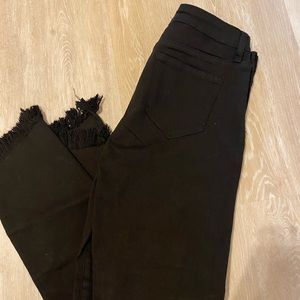 Cello black skinny shredded jeans.